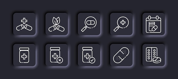 医疗药物药瓶药片图标