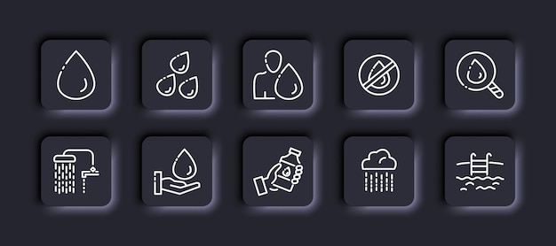 水滴淋浴下雨泳池图标