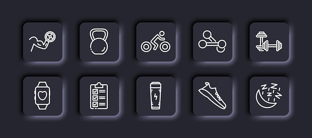 运动健身骑车哑铃智能手表运动鞋图标