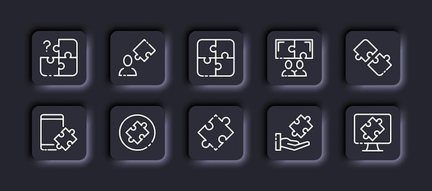 团队合作拼图思维解决方案图标