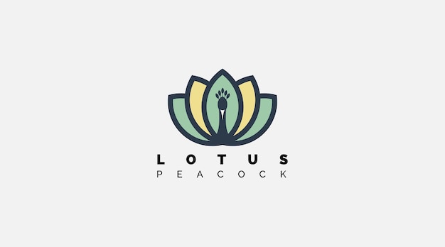 孔雀莲花标志logo