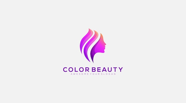 女人侧脸美容美发标志logo