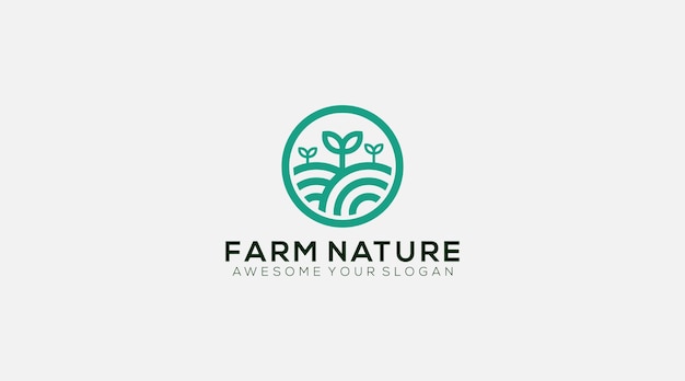 农业植物发芽农田农场标志logo