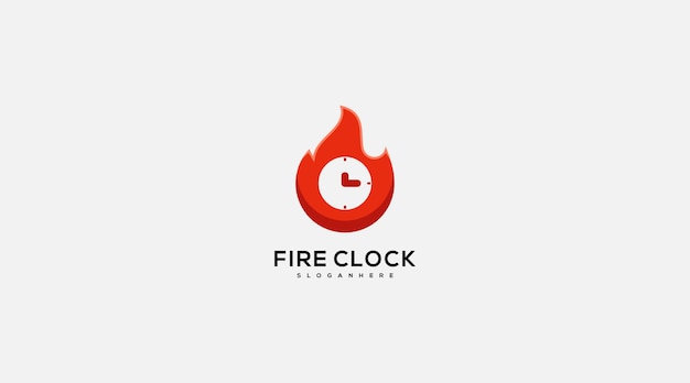 消防火焰时间钟表时钟标志logo