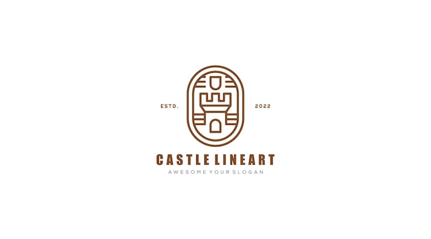 线条城堡标志logo