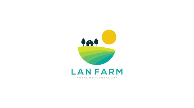 农场农田太阳田野标志logo