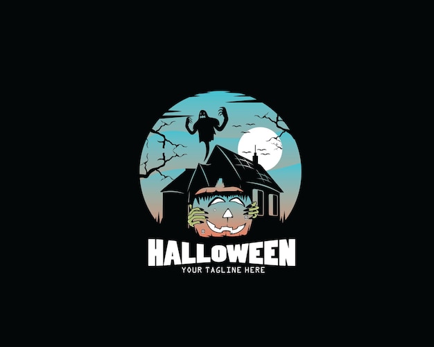 月光下的圣诞节南瓜标志logo