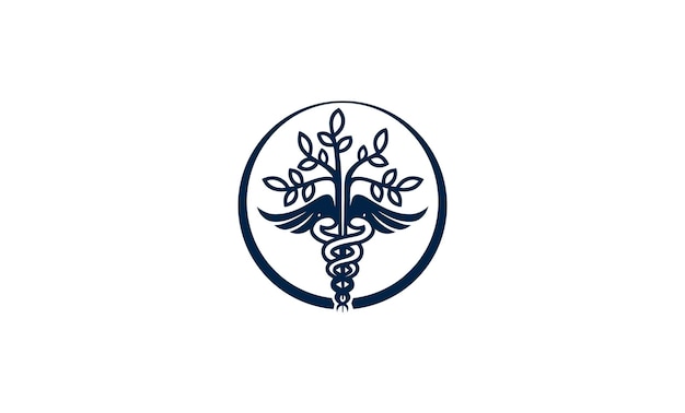 健康医疗机构蛇杖标志logo