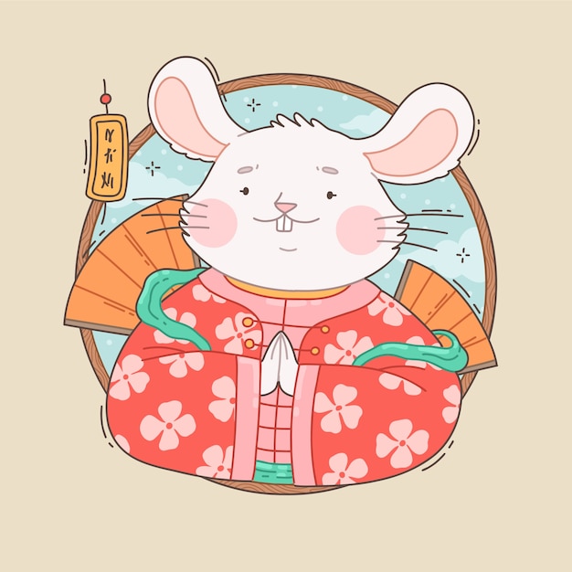 可爱卡通十二生肖鼠