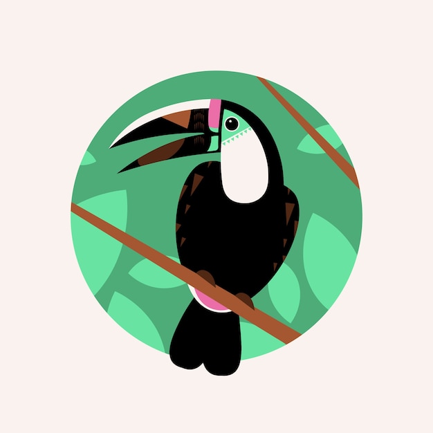 几何图形巨嘴鸟插画