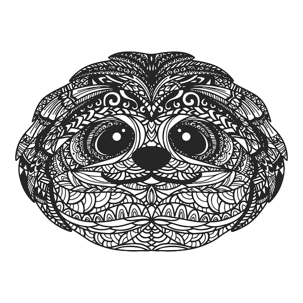 手绘曼陀罗考拉动物插画