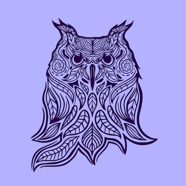 手绘曼陀罗老鹰动物插画