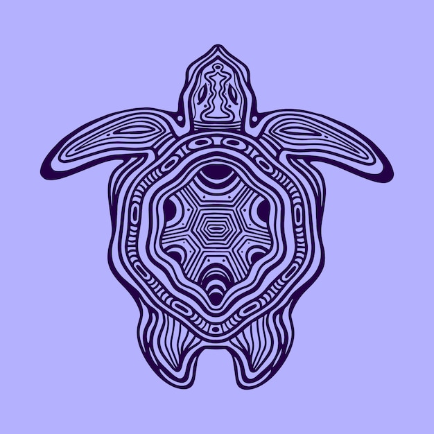 手绘曼陀罗乌龟动物插画