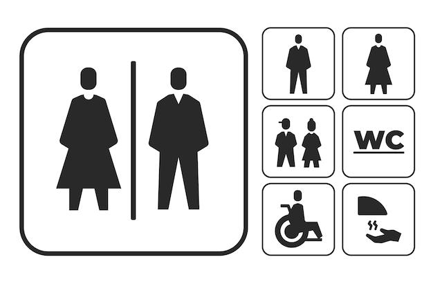 厕所男女卫生间标识导视牌图标符号