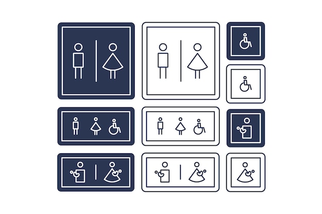 厕所男女卫生间标识导视牌图标符号