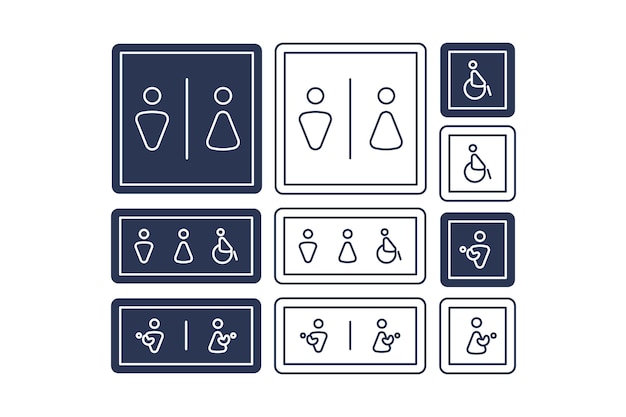 厕所男女卫生间标识导视牌图标符号