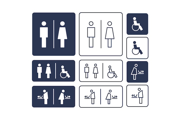 厕所男女卫生间标识导视牌图标符号