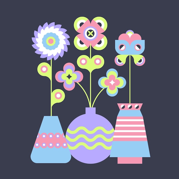 几何图形花瓶元素