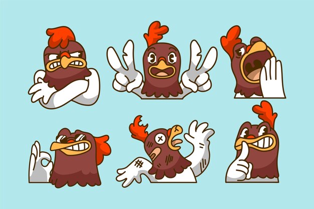 可爱的公鸡表情包