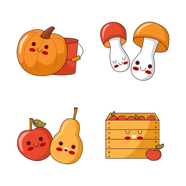 可爱的蘑菇南瓜蔬菜表情包