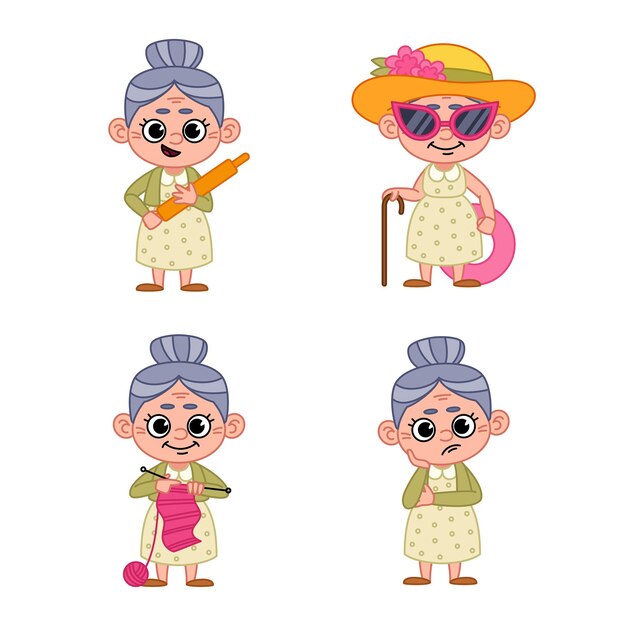 可爱的老奶奶表情包