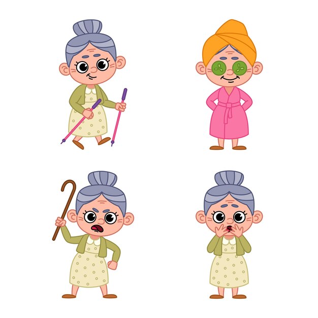 可爱的老奶奶表情包