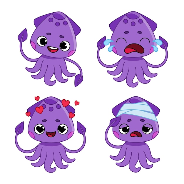 可爱的乌贼表情包