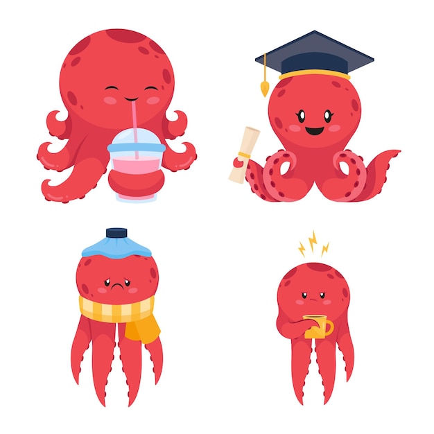 可爱的章鱼表情包