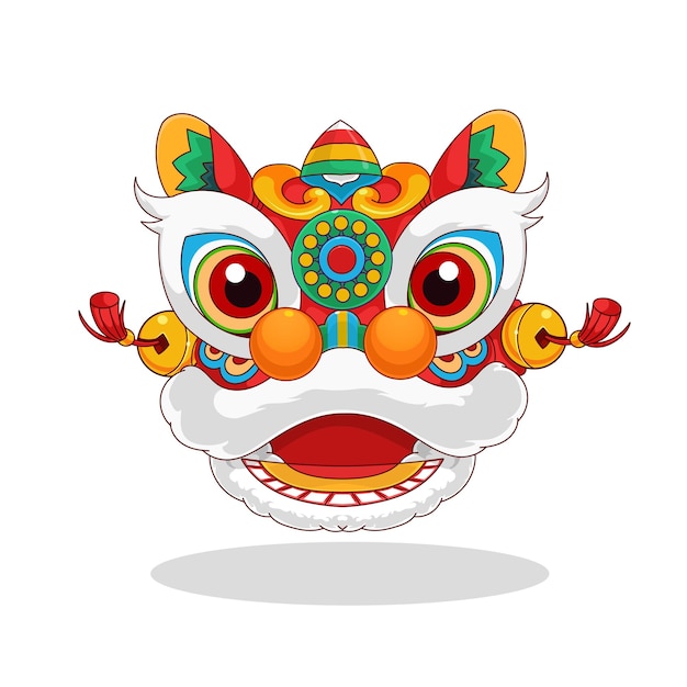 舞狮醒狮中国风插画