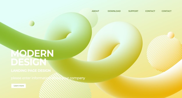 抽象绿色渐变扭曲液体混合背景