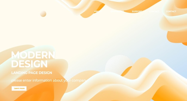 抽象黄色渐变扭曲液体混合背景