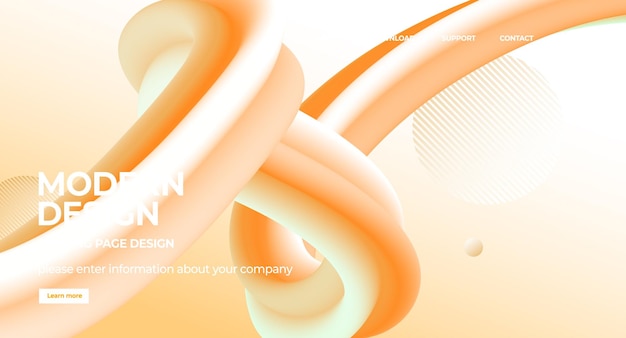 抽象黄色渐变扭曲液体混合背景