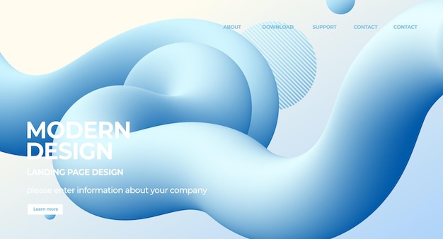 抽象蓝色渐变扭曲液体混合背景