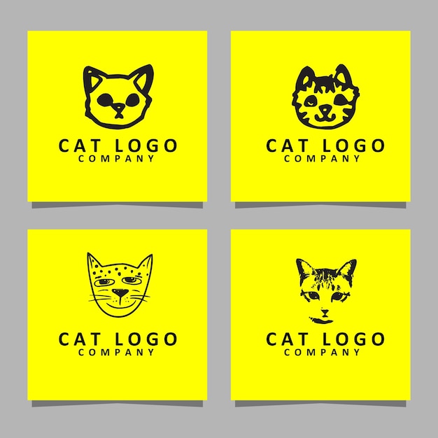 宠物店宠物医院小猫标志logo