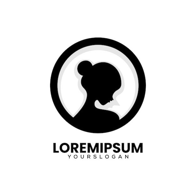 女人侧脸标志logo