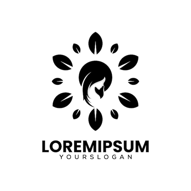 女人花朵美容院标志logo