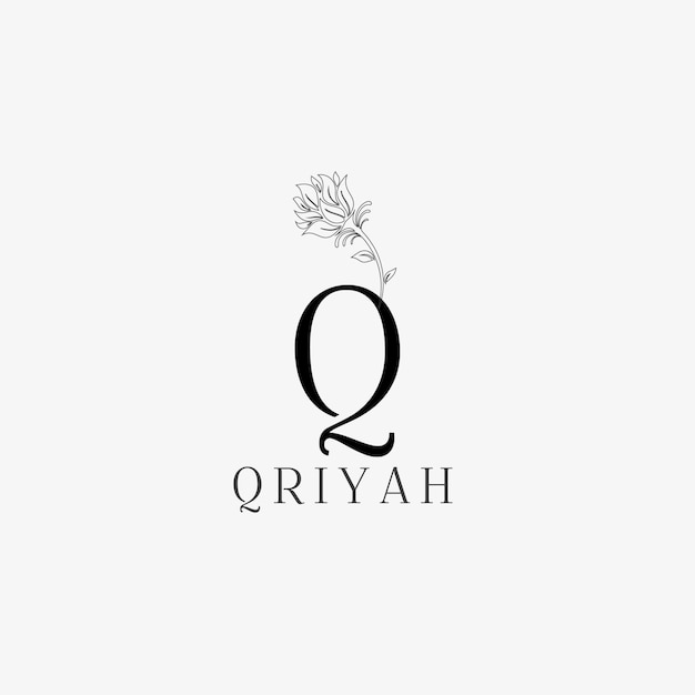 字母Q植物花朵标志logo