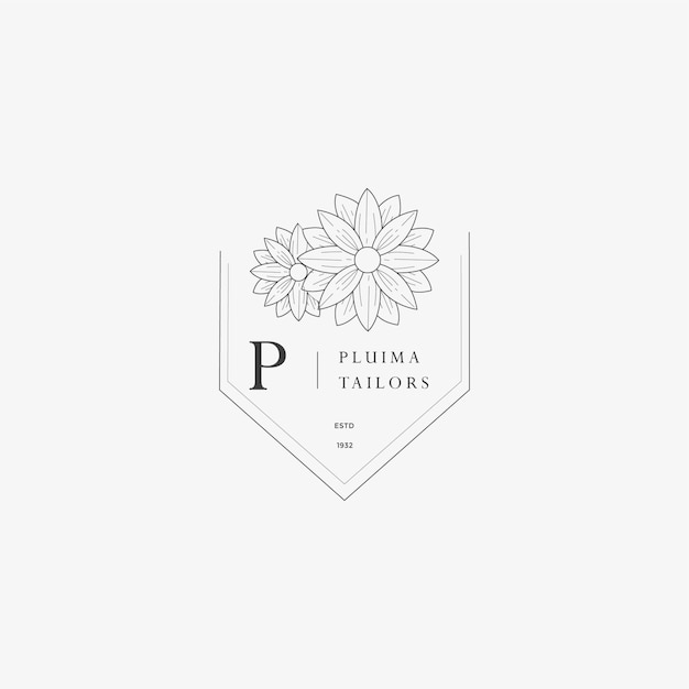 字母p花朵标志logo