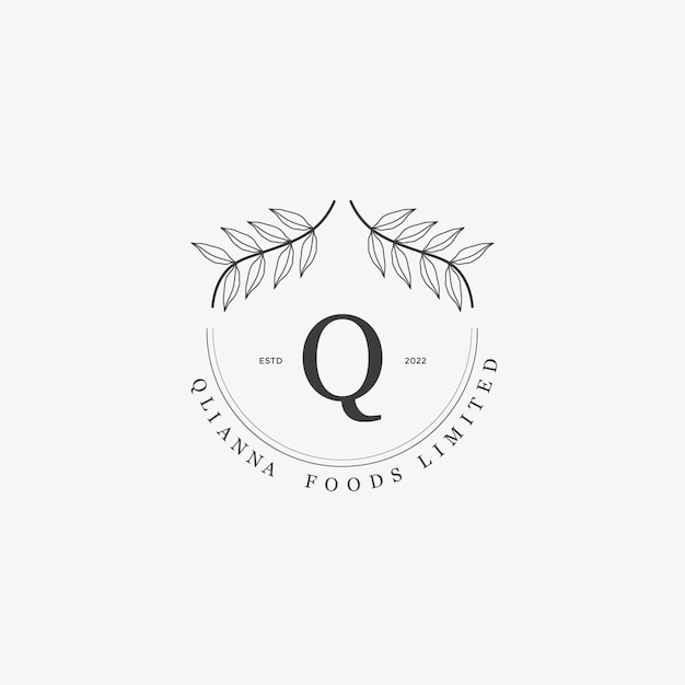 字母q植物树叶标志logo