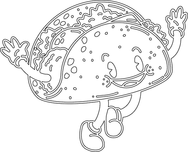玉米饼黑白线稿