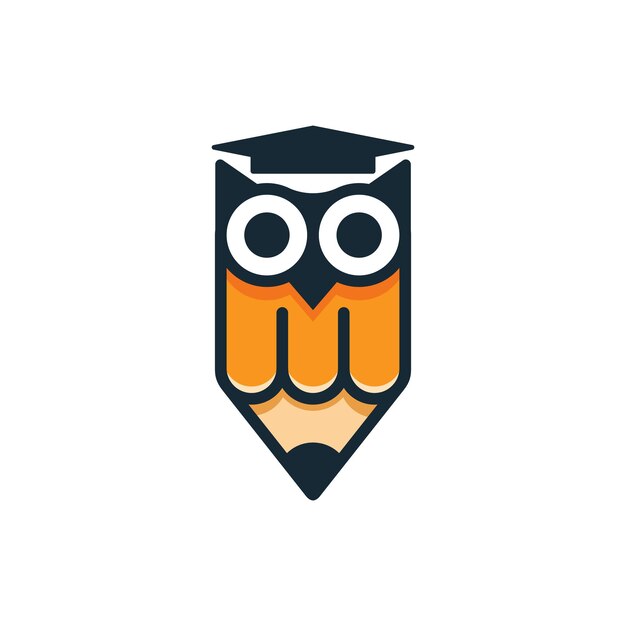 铅笔猫头鹰标志logo