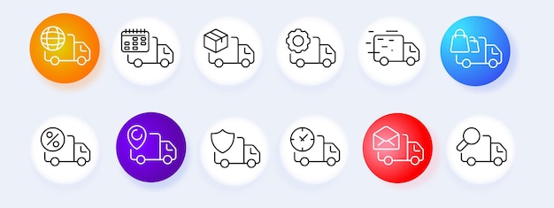 货运汽车卡车送货物流图标