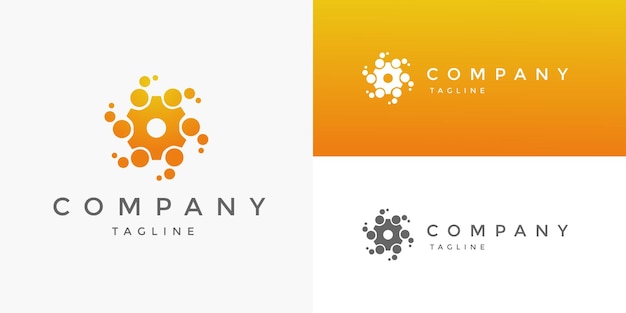 齿轮圆点标志logo