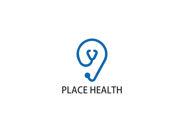 健康医疗听诊器位置坐标标志logo