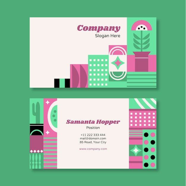 抽象几何图形名片模板