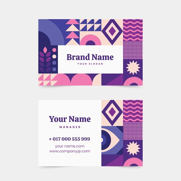 抽象几何图形名片模板