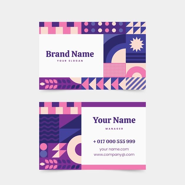 抽象几何图形名片模板