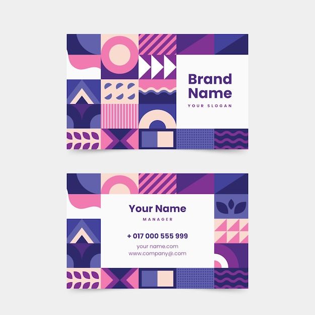 抽象几何图形名片模板