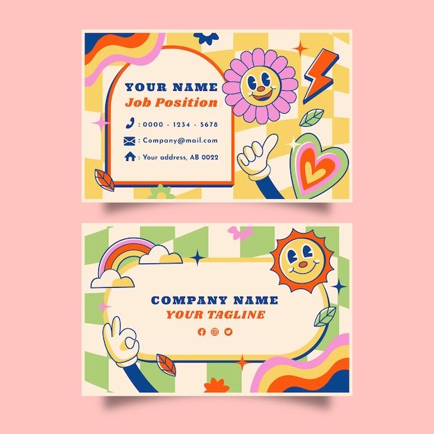 复古美式动画片风格名片模板