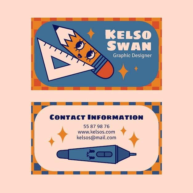 复古美式动画片风格名片模板